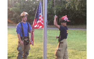 Vinal Tech students who are volunteer firefighters in their communities paid a tribute to their fellow firefighters.