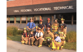 Vinal Tech students who are volunteer firefighters in their communities paid a tribute to their fellow firefighters.