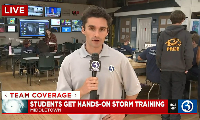 WFSB reports from Vinal Tech EOC