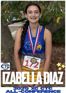 Izabella Diaz poses with her CTC XC medal.
