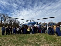 Criminal Justice students in front of Lifestar helicopter